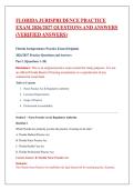 Florida Jurisprudence Practice Exam 2026&sol;2027 Questions and Answers &lpar;Verified Answers&rpar;