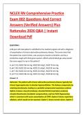 NCLEX RN Comprehensive Practice &NewLine;Exam 002 Questions And Correct &NewLine;Answers &lpar;Verified Answers&rpar; Plus &NewLine;Rationales 2026 Q&A &vert; Instant &NewLine;Download Pdf