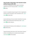 Texas Principles of Real Estate 1 Exam Questions Solved &NewLine;&lpar;Verified Answers&rpar; 2026 &sol;2027