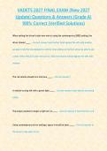  VADETS 2027 FINAL EXAM &lpar;New 2027 Update&rpar;Questions & Answers &lbrace;Grade A&rcub; 100&percnt; Correct &lpar;Verified Solutions&rpar;- GALEN  