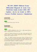NR 569&sol; NR569 Midterm Exam&colon; Differential Diagnosis in Acute Care Practicum Guide &lpar;Latest 2026&sol; 2027 Update&rpar; &vert; Qs & As&vert; Grade A&vert; 100&percnt; Correct &lpar;Verified Answers&rpar;- Chamberlain