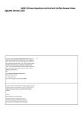NUR 155 Exam Questions And Correct Verified Answers New Updated Version 2026