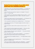 Florida Private Investigator Exam &lpar;2026&sol;2027&rpar;&NewLine;QUESTIONS WITH ANSWERS GRADED A&plus;&NewLine;