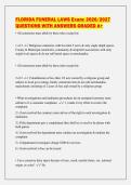 FLORIDA FUNERAL LAWS Exam&colon; 2026&sol;2027&NewLine;QUESTIONS WITH ANSWERS GRADED A&plus;