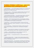 FLORIDA FUNERAL LAWS Exam &ndash; 2026&sol;2027&NewLine;QUESTIONS WITH ANSWERS RATED A&plus;