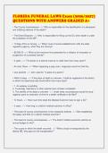 FLORIDA FUNERAL LAWS Exam &lpar;2026&sol;2027&rpar;&NewLine;QUESTIONS WITH ANSWERS GRADED A&plus;&NewLine;