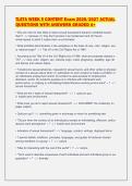 TLETA WEEK 5 CONTENT Exam 2026&sol;2027 ACTUAL&NewLine;QUESTIONS WITH ANSWERS GRADED A&plus;