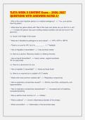 TLETA WEEK 5 CONTENT Exam &ndash; 2026&sol;2027&NewLine;QUESTIONS WITH ANSWERS RATED A&plus;&NewLine;