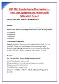 NUR 1141 Introduction to Pharmacology &mdash; Final Exam Questions and Answers with Rationales&vert; Newest