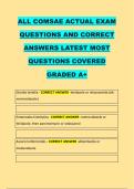 ALL COMSAE ACTUAL EXAM &NewLine;QUESTIONS AND CORRECT &NewLine;ANSWERS LATEST MOST &NewLine;QUESTIONS COVERED &NewLine;GRADED A&plus; 