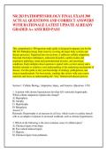 NR 283 PATHOPHYSIOLOGY FINAL EXAM 300 &NewLine;ACTUAL QUESTIONS AND CORRECT ANSWERS &NewLine;WITH RATIONALE LATEST UPDATE ALREADY &NewLine;GRADED A&plus; ASSURED PASS 
