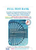 Test Bank for Essentials of Organizational Behavior 15th Edition by Stephen Robbins &Timothy Judge ISBN 9781292406664 Chapter 1-16 &vert; Complete Guide A&plus;