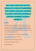 PALS FINAL EXAM 2026 &lpar;ACTUAL &NewLine;EXAM&rpar; WITH COMPLETE QUESTIONS &NewLine;AND CORRECT DETAILED ANSWERS &NewLine;PLUS WELL DETAILED RATIONALES &NewLine;&lpar;VERIFIED ANSWERS&rpar; &vert;ALREADY &NewLine;GRADED A&plus; 