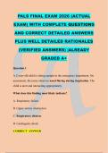 PALS FINAL EXAM 2026 &lpar;ACTUAL &NewLine;EXAM&rpar; WITH COMPLETE QUESTIONS &NewLine;AND CORRECT DETAILED ANSWERS &NewLine;PLUS WELL DETAILED RATIONALES &NewLine;&lpar;VERIFIED ANSWERS&rpar; &vert;ALREADY &NewLine;GRADED A&plus;