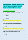 CNT Clean Needle Technique Exam 2025 2026 &NewLine;NCCAOM certification Accurate Real Exam &NewLine;Questions and Verified Correct Answers 