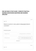 PNR 106 EXAM 4 STUDY GUIDE &vert; COMPLETE PRACTICAL NURSING EXAM REVIEW QUESTIONS AND ANSWERS 2026&sol;2027 