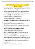 ACHE BOG Exam 1 Questions with 100&percnt;&NewLine;Correct Answers