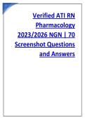 Verified ATI RN &NewLine;Pharmacology &NewLine;2023&sol;2026 NGN &vert; 70 &NewLine;Screenshot Questions &NewLine;and Answers