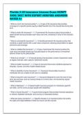 Florida 2-15 Insurance License Exam SCRIPT&NewLine;2026&sol;2027 WITH EXPERT-VERIFIED ANSWERS&NewLine;RATED A&plus;&NewLine;