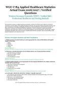 WGU C784 Applied Healthcare Statistics Actual Exam &ndash; Western Governors University &lpar;WGU&rpar; &ndash; 2026&sol;2027 Academic Year &ndash; Verified Questions and Answers for Healthcare and Nursing Students