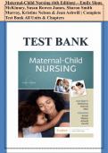 Maternal-Child Nursing &lpar;6th Edition&rpar; &ndash; Emily Slone &NewLine;McKinney&comma; Susan Rowen James&comma; Sharon Smith &NewLine;Murray&comma; Kristine Nelson & Jean Ashwill &vert; Complete &NewLine;Test Bank All Units & Chapters