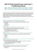 A&P II Final Actual Exam &ndash; Higher Education Biological Sciences Curriculum &ndash; 2026&sol;2027 Academic Year &ndash; Verified Questions and Answers for University-Level Anatomy and Physiology Students