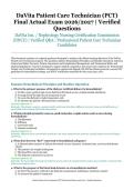 DaVita Patient Care Technician &lpar;PCT&rpar; Final Actual Exam &ndash; DaVita Inc&period; &sol; Nephrology Nursing Certification Commission &lpar;NNCC&rpar; &ndash; 2026&sol;2027 Academic Year &ndash; Verified Questions and Answers for Professional Patient Care Technician Candidates