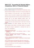 WGU C213 &ndash; Accounting for Decision Makers Competency 3014&period;1&period;1 Financial Analysis