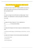 Evan 101 Practice Questions with Correct&NewLine;Answers