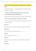 Evan 101 Test Questions with Correct Answers