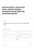 NUR 450 CHAPTER 1 VOCAB STUDY GUIDE &vert; COMPLETE NURSING VOCABULARY REVIEW TERMS AND DEFINITIONS 2026&sol;2027