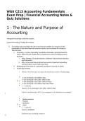 WGU C213 Accounting Fundamentals Exam Prep Financial Accounting Notes & Quiz Solutions