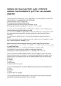 NURSING 200 FINAL EXAM STUDY GUIDE &vert; COMPLETE NURSING FINAL EXAM REVIEW QUESTIONS AND ANSWERS 2026&sol;2027