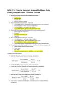 WGU C213 Financial Statement Analysis Final Exam Study Guide &vert; Complete Notes & Verified Answers