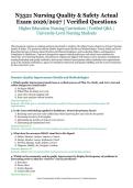 N3321 Nursing Quality & Safety Actual Exam &ndash; Higher Education Nursing Curriculum &ndash; 2026&sol;2027 Academic Year &ndash; Verified Questions and Answers for University-Level Nursing Students