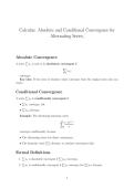 Calculus Notes&colon; Absolute vs Conditional Convergence