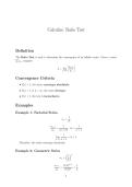 Calculus&colon; Ratio Test Notes