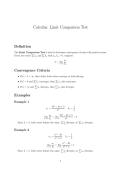 Calculus&colon; Limit Comparison Test Notes