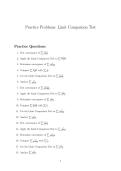 Calculus&colon; Limit Comparison Test Practice Problems