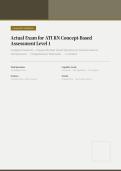 ATI RN CONCEPT-BASED LEVEL 1 ACTUAL EXAM 2026&sol;2027 &vert; Complete Q&A Set &vert; Most Tested Questions &vert; Pass Guaranteed - A&plus; Graded&NewLine;&NewLine;