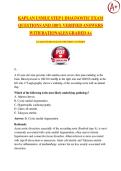 KAPLAN USMLE STEP 1 DIAGNOSTIC EXAM QUESTIONS AND 100&percnt; VERIFIED ANSWERS  WITH RATIONALES GRADED A&plus;