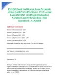 PMHNP Board Certification Exam Psychiatric Mental Health Nurse Practitioner ANCC Actual Exam 2026&sol;2027 with Detailed Rationales &vert; Complete Exam-Style Questions &vert; Pass Guaranteed &ndash; A&plus; Graded&NewLine;&NewLine;