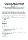 ServSafe Food Protection Manager Actual Exam &ndash; National Restaurant Association ServSafe &ndash; 2026&sol;2027 Academic Year &ndash; Verified Questions and Answers for Professional Food Service Managers and Candidates