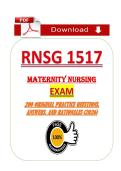 RNSG 1517&comma; Maternity Nursing&comma; Maternal Nursing&comma; Nursing Exam&comma; Practice Questions&comma; NCLEX Review&comma; Obstetric Nursing&comma; Exam Prep