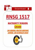 RNSG 1517&comma; Maternity Nursing&comma; Maternal Nursing&comma; Nursing Exam&comma; Practice Questions&comma; NCLEX Review&comma; Obstetric Nursing&comma; Exam Prep