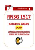 RNSG 1517&comma; Maternity Nursing&comma; Maternal Nursing&comma; Nursing Exam&comma; Practice Questions&comma; NCLEX Review&comma; Obstetric Nursing&comma; Exam Prep