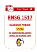 RNSG 1517 Maternity Nursing &lpar;PDF&rpar; &vert; &lpar;2026&rpar; Practice Exam &vert; Maternal Nursing &lpar;Houston Community College&rpar;