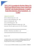 WGU C213 Accounting for Decision Makers OA Final Exam Official Practice Exam Actual Exam 2026&sol;2027 with Detailed Rationales &vert; Complete Exam-Style Questions &vert; Pass Guaranteed &ndash; A&plus; Graded&NewLine;&NewLine;