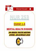 NUR 253&comma; Mental Health&comma; Psychiatric Nursing&comma; Nursing Exam&comma; Practice Questions&comma; NCLEX Review&comma; Mental Nursing&comma; Exam Prep