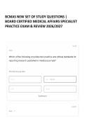 BCMAS NEW SET OF STUDY QUESTIONS &vert; BOARD CERTIFIED MEDICAL AFFAIRS SPECIALIST PRACTICE EXAM & REVIEW 2026&sol;2027 